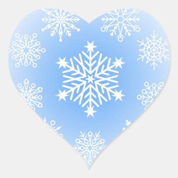 Snowflakes Heart Sticker by Lisann52 at Zazzle