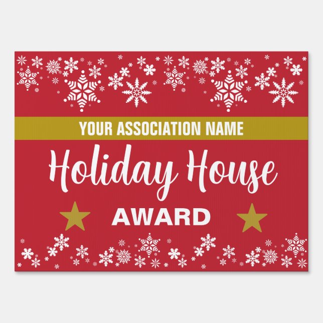 Snowflakes Holiday Decoration Award Neighborhood Sign (Front)
