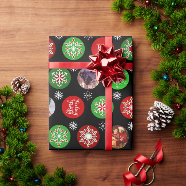 Snowflakes Holiday Photo Wrapping Paper (Holiday Gift)