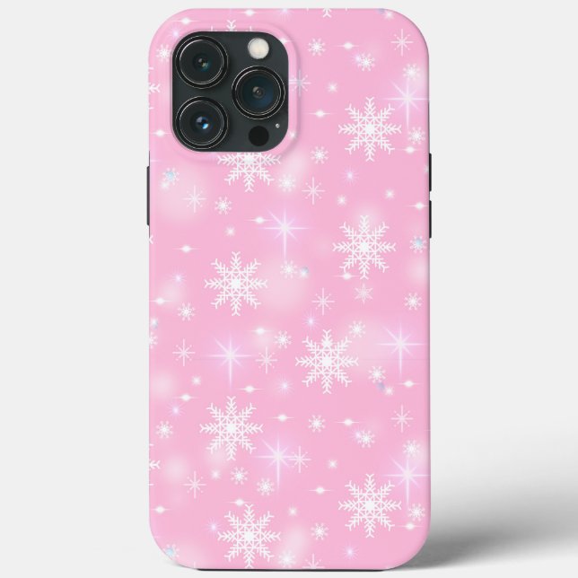 Snowflakes Holiday Winter Pink  Case-Mate iPhone Case (Back)