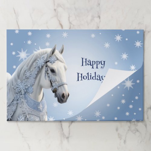 Snowflakes Horse Christmas Tearaway Placemat