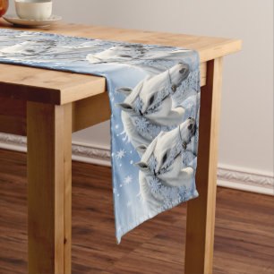 Snowflakes Horse Holiday Christmas Table Runner