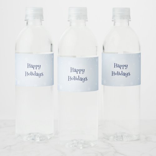 Snowflakes Horse Holiday Christmas Water Bottle Label