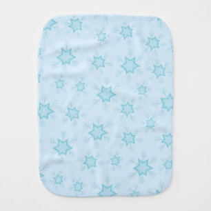 Snowflakes, Ice Blue, Icy Snowflakes, Snow Baby Burp Cloth