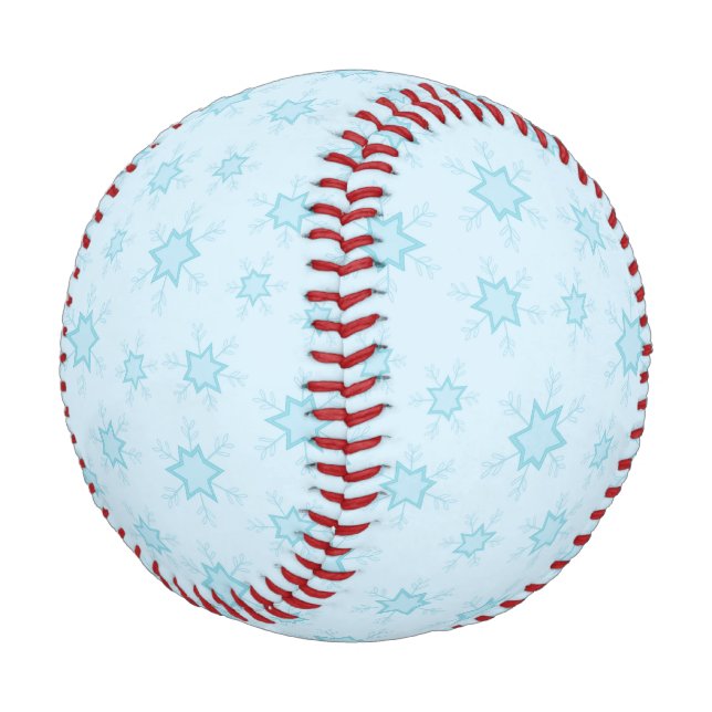 Snowflakes, Ice Blue, Icy Snowflakes, Snow Baseball (Angled)