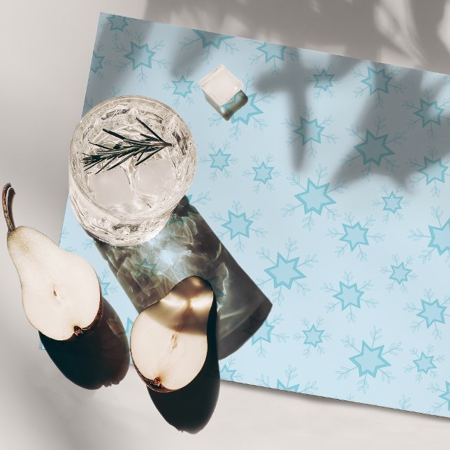 Snowflakes, Ice Blue, Icy Snowflakes, Snow Cloth Placemat (Creator Uploaded)
