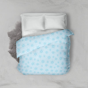 Snowflakes, Ice Blue, Icy Snowflakes, Snow Duvet Cover