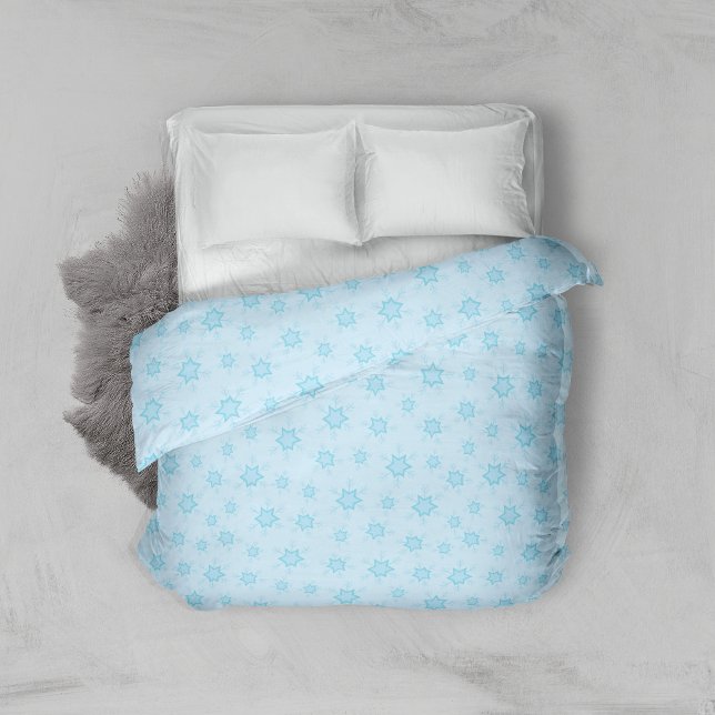 Snowflakes, Ice Blue, Icy Snowflakes, Snow Duvet Cover (Creator Uploaded)