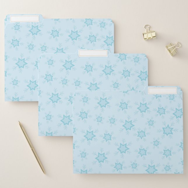 Snowflakes, Ice Blue, Icy Snowflakes, Snow File Folder (Set)