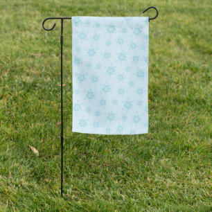 Snowflakes, Ice Blue, Icy Snowflakes, Snow Garden Flag
