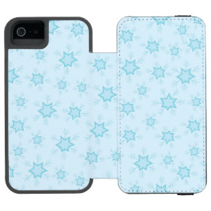 Snowflakes, Ice Blue, Icy Snowflakes, Snow iPhone SE/5/5s Wallet Case