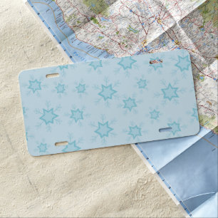 Snowflakes, Ice Blue, Icy Snowflakes, Snow License Plate