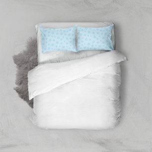 Snowflakes, Ice Blue, Icy Snowflakes, Snow Pillow Case