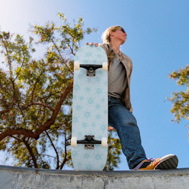 Snowflakes, Ice Blue, Icy Snowflakes, Snow Skateboard (Outdoor 1)