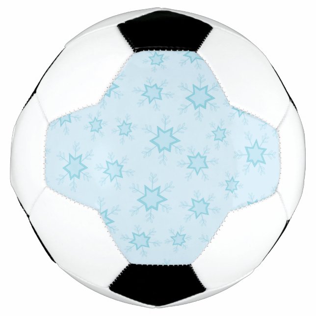 Snowflakes, Ice Blue, Icy Snowflakes, Snow Soccer Ball (Front)