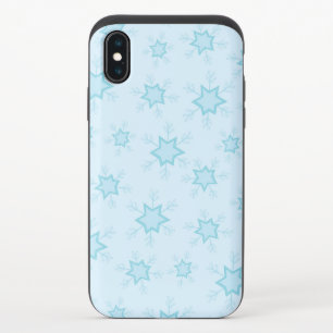 Snowflakes, Ice Blue, Icy Snowflakes, Snow iPhone XS Slider Case