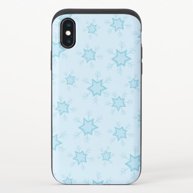 Snowflakes, Ice Blue, Icy Snowflakes, Snow Uncommon iPhone Case (Back)