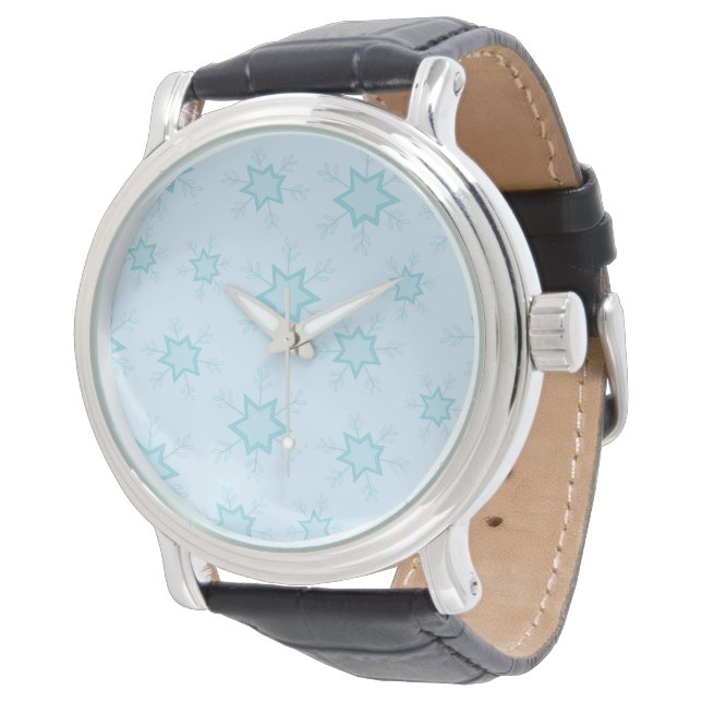 Snowflakes, Ice Blue, Icy Snowflakes, Snow Watch (Angled)