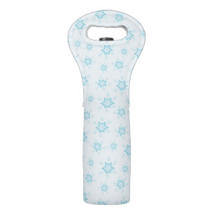 Snowflakes, Ice Blue, Icy Snowflakes, Snow Wine Bag