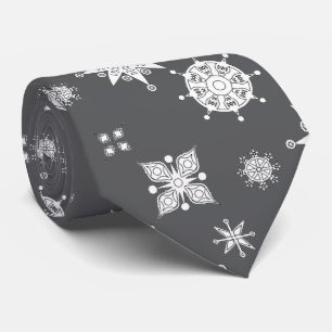 Snowflakes ice crystals. accessories, neck tie