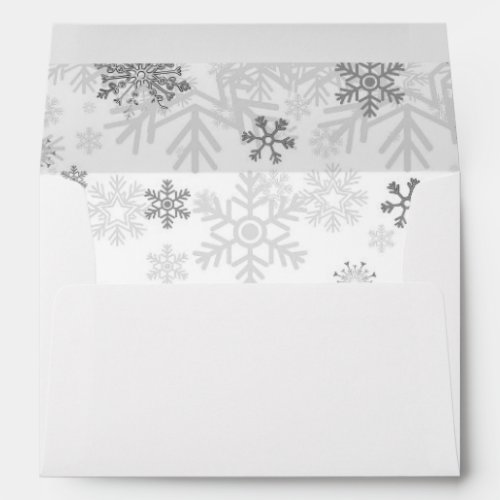 Snowflakes in Black and White Winter Holiday Envelope