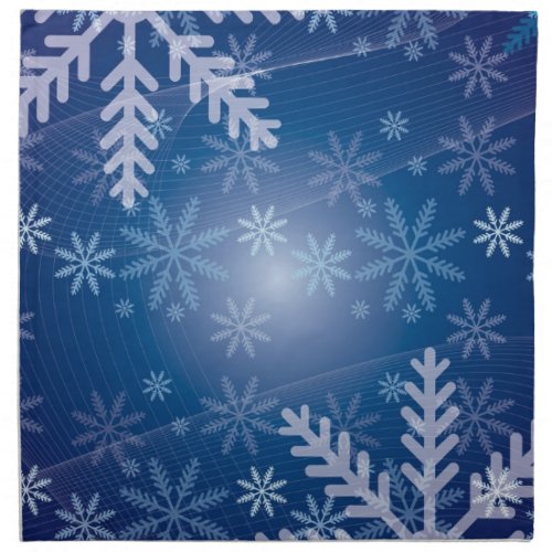 Snowflakes in Blue Cloth Napkin