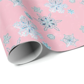 snowflakes in pale pink