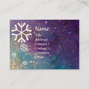 SNOWFLAKES IN SILVER SPARKLES BUSINESS CARD