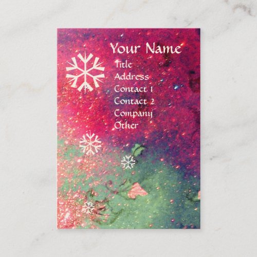 SNOWFLAKES IN SILVER SPARKLES BUSINESS CARD