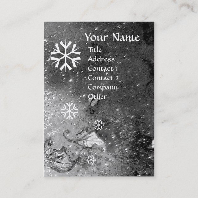 SNOWFLAKES IN SILVER SPARKLES BUSINESS CARD (Front)