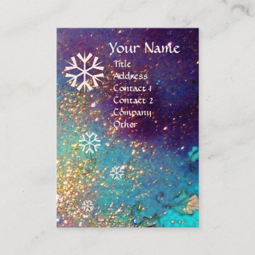 SNOWFLAKES IN SILVER SPARKLES BUSINESS CARD