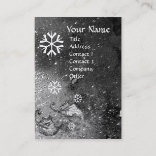SNOWFLAKES IN SILVER SPARKLES ,pearl paper Business Card