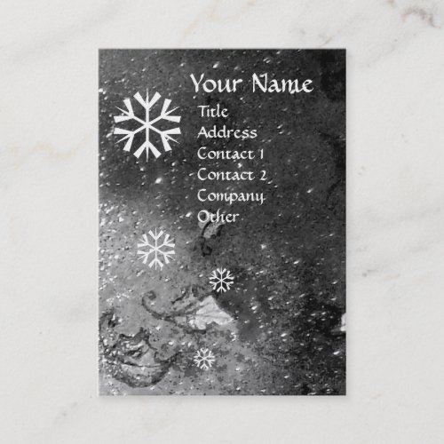 SNOWFLAKES IN SILVER SPARKLES pearl paper Business Card