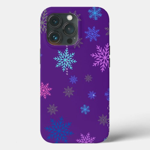 Snowflakes iphone 13 Case Purple