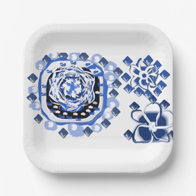 Snowflakes  joy paper plates (Front)