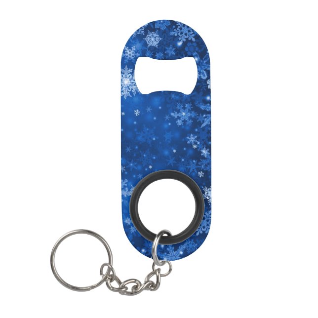 Snowflakes Keychain Bottle Opener (Front)