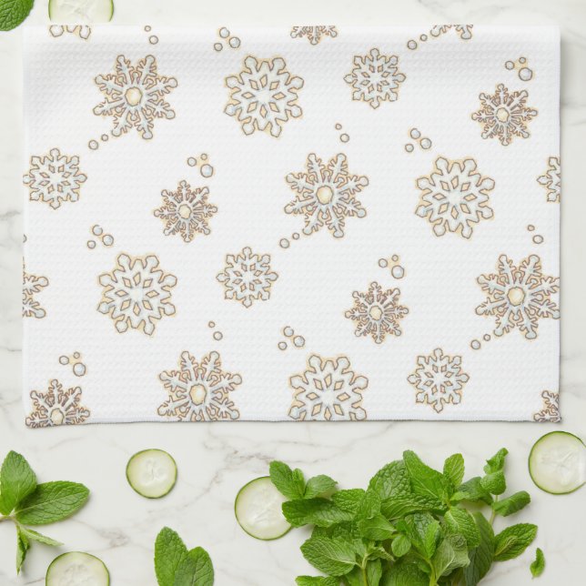 Snowflakes Kitchen Towel (Folded)