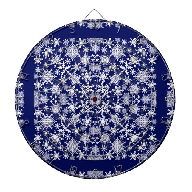 Snowflakes Lace Dartboard With Darts (Front)