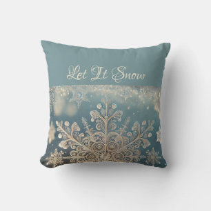 Snowflakes / Lace / Let It Snow Throw Pillow