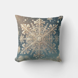 Snowflakes / Lace / Throw Pillow