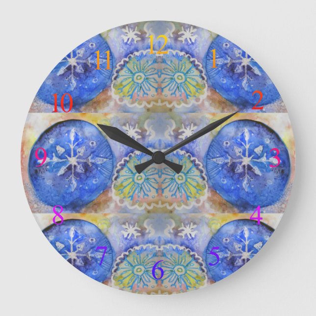 Snowflakes  large clock (Front)
