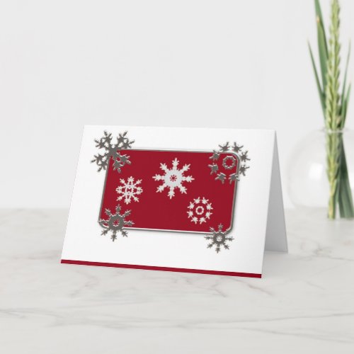 Snowflakes Large Font Christmas Card