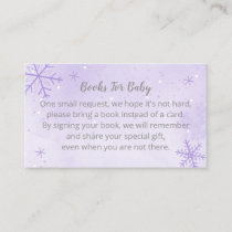 Snowflakes Lavender Baby Shower Books For Baby Enc Enclosure Card