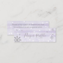 Snowflakes Lavender Baby Shower Diaper Raffle Mini Business Card
