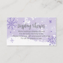 Snowflakes Lavender Baby Shower Display Shower Enclosure Card