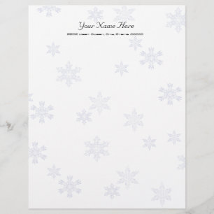 Snowflakes Letterhead Stationery Linen Paper