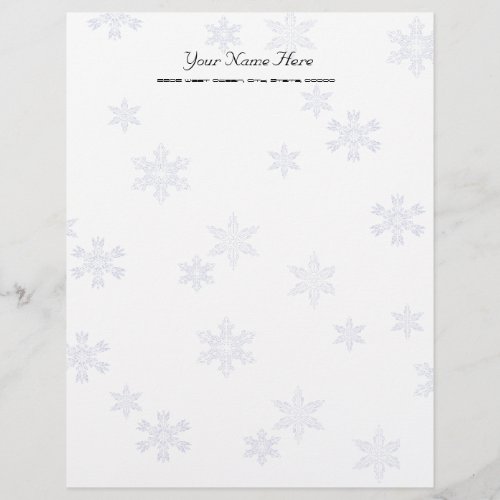 Snowflakes Letterhead Stationery Linen Paper