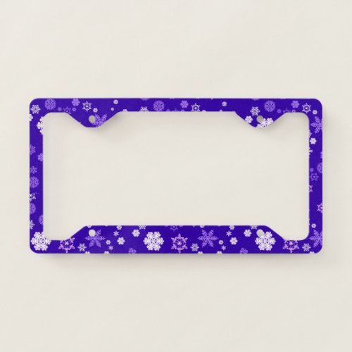 snowflakes license plate frame