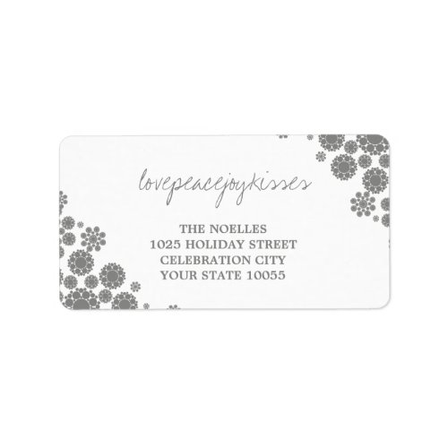 Snowflakes Love Peace Joy Kisses Wedding Address Label