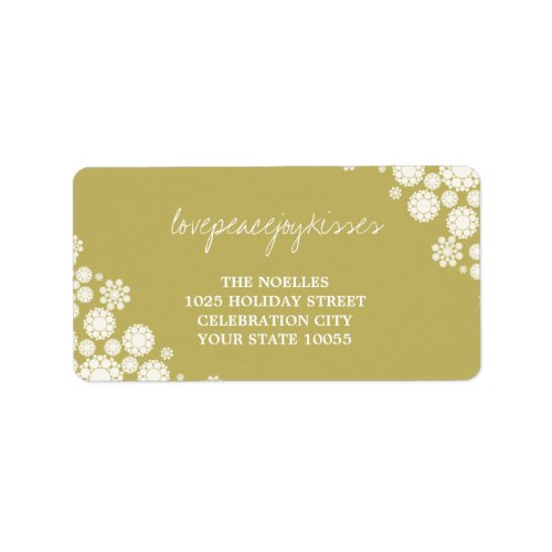 Snowflakes Love Peace Joy Kisses Wedding Address Label